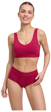 Falke Bustier-Bralette im Daily Comfort Print im 2er-Pack – Schwarz/Rot