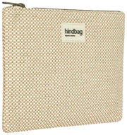 Hindbag Ema Woven Medium Reißverschlusstasche – Nude Beige