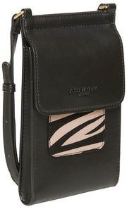 Alice Wheeler London Mini Bloomsbury Umhängetasche – Schwarz/Zebra