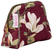 Elie Beaumont Serendipity Samt-Kosmetikbeutel – Burgundy Magnolia