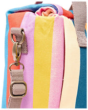 Roka Hampstead-Lunchtasche aus Baumwollcanvas – breit, mehrfarbig gestreift