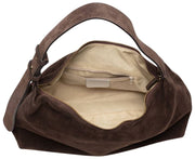 Elie Beaumont Wildleder-Slouch-Tasche – Schokoladenbraun