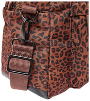 Roka Gatwick Kleine Reisetasche aus recyceltem Canvas – Mini Leopard Brown