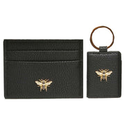 Alice Wheeler London Bow Card Holder and Key Ring Gift Set - Black