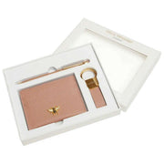 Alice Wheeler London Bow Kartenhalter, Schlüsselanhänger und Stift, luxuriöses Geschenkset – Pink