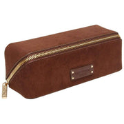 Alice Wheeler London Kensington Kleines Zugetui aus Wildleder – Schokoladenbraun