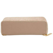 Alice Wheeler London Kensington Kleines Zugetui aus Wildleder – Nerzcreme