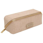 Alice Wheeler London Kensington Kleines Zugetui aus Wildleder – Nerzcreme