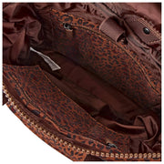 Roka Canfield B Mittelgroßer Rucksack aus recyceltem Canvas – Mini Leopard Brown