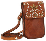 Campomaggi Siena Stud Handytasche – Cognac Tan