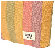 Roka Maida Vale Mittelgroßer Baumwoll-Canvas-Beutel – Faded Multi Stripe