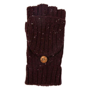 dents-ribbed-knit-fingerless-gloves---burgundy-34477719