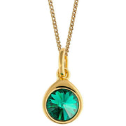 Beginnings Crystal Teardrop Pendant - Gold/Emerald Green