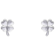 Beginnings Four Leaf Clover Stud Earrings - Silver