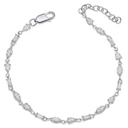 Beginnings Mixed Shapes Tennis Bracelet - Silver