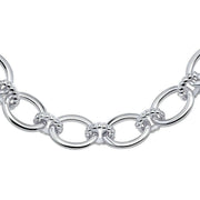 Beginnings Oval Textured Connection Link Bracelet - Silver