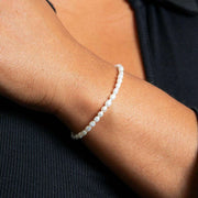 Beginnings Rice Pearl Bracelet - Silver/White