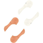 Burlington Everyday 2er-Pack unsichtbare Socken – gebrochenes Weiß und Neonrot