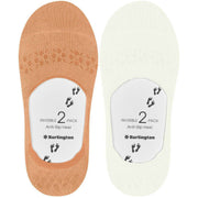 Burlington Everyday 2er-Pack unsichtbare Socken – gebrochenes Weiß und Neonrot