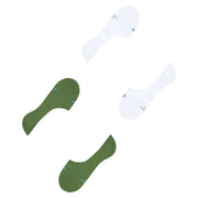 Burlington Everyday 2 Pack No Show Socks - Fir Green/White