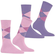 Burlington Everyday Argyle 2er-Pack Socken – Berry Pool Pink