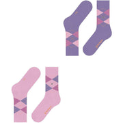 Burlington Everyday Argyle 2er-Pack Socken – Berry Pool Pink