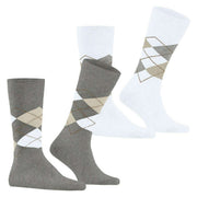 Burlington Everyday Argyle 2er-Pack Socken – Hellgrau Mel