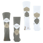 Burlington Everyday Argyle 2er-Pack Socken – Hellgrau Mel