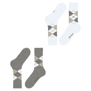 Burlington Everyday Argyle 2er-Pack Socken – Hellgrau Mel