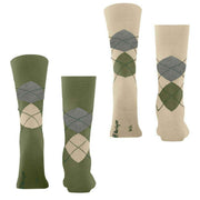 Burlington Everyday Argyle 2er-Pack Socken – Salvia Green