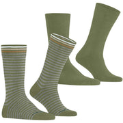 Burlington Everyday Stripe Mix 2er-Pack Socken – Salvia Green