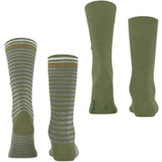 Burlington Everyday Stripe Mix 2er-Pack Socken – Salvia Green