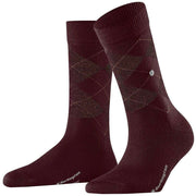 Burlington Marylebone Lurex Socks - Claret Red