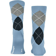 Burlington Gerippte Court-Socken – Kristallblau