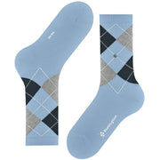 Burlington Gerippte Court-Socken – Kristallblau