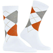 Burlington Rib Court Socken – Weiß/Orange