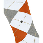 Burlington Rib Court Socken – Weiß/Orange