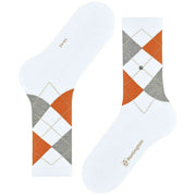 Burlington Rib Court Socken – Weiß/Orange