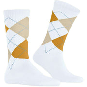 Burlington Rib Court Socken – Weiß/Gelb