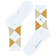 Burlington Rib Court Socken – Weiß/Gelb