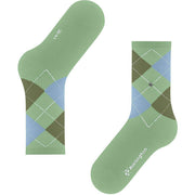 Burlington Gerippte Courtside-Socken – Quiet Green