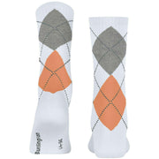 Burlington Gerippte Courtside-Socken – Weiß/Orange
