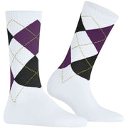 Burlington Gerippte Courtside-Socken – Weiß/Lila