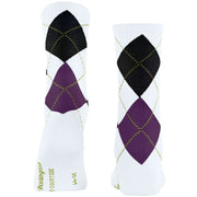 Burlington Gerippte Courtside-Socken – Weiß/Lila