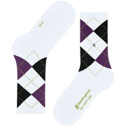 Burlington Gerippte Courtside-Socken – Weiß/Lila