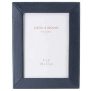 Byron and Brown Slim Classic Nappa Leather 7 x 5 Photo Frame - Dark Blue