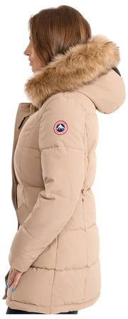 Helvetica Mountain Pioneers Sarah Kapuzenparkajacke – Taupe Beige