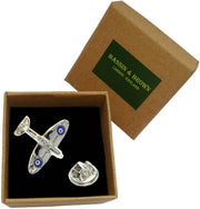 Bassin und brauner Spitfire Revers Pin - Silber