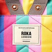 Roka Hampton Kleiner Baumwoll-Canvas-Rucksack – breiter, bunter Streifen