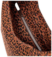 Roka Hoxton Große Umhängetasche aus Baumwollcanvas – Mini Leopard Brown